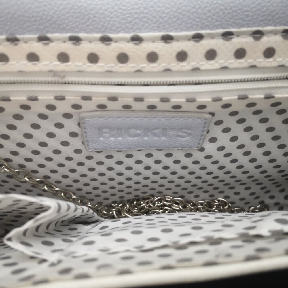 Ricki's Grey & White Faux Leather Clutch or Shoulder Bag w/ Magnetic Closure - Picture 8 of 10